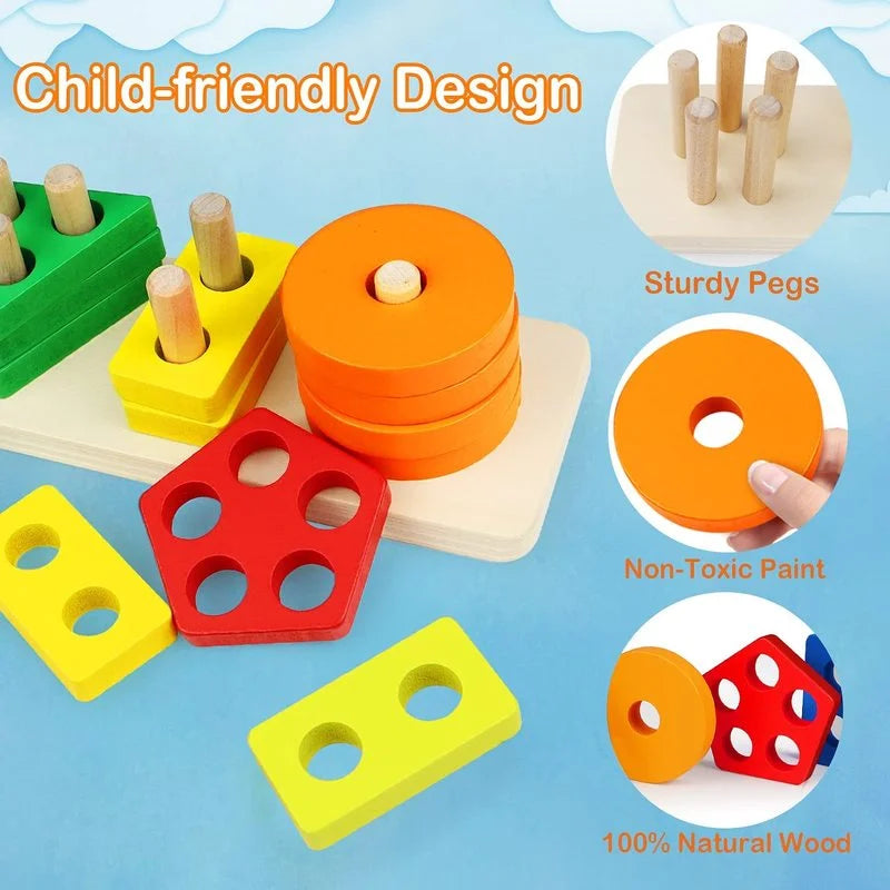 Montessori Wooden Geometric Shape Five Sets