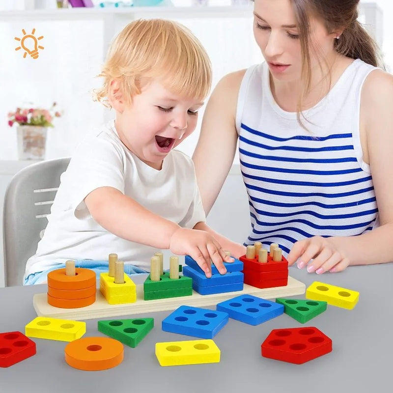 Montessori Wooden Geometric Shape Five Sets