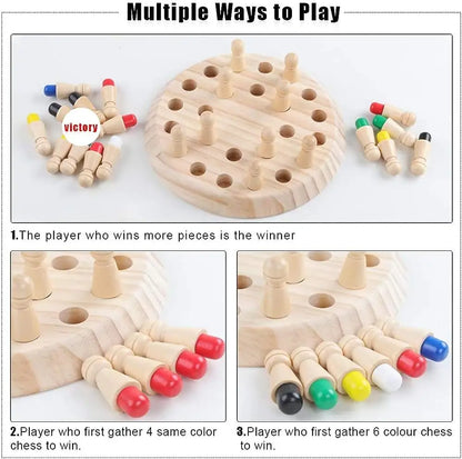 Wooden Memory Match Stick Game Board