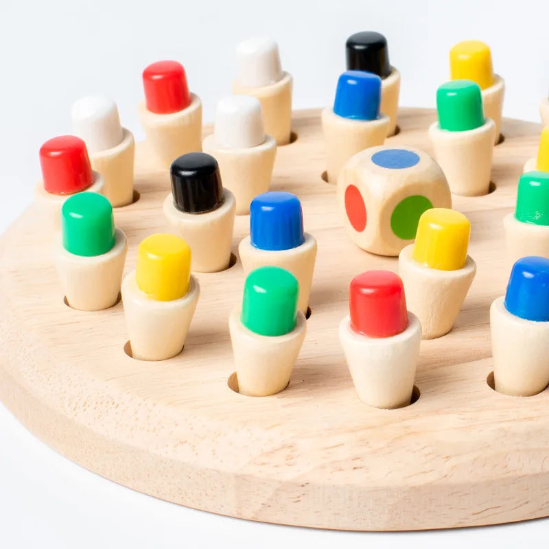 Wooden Memory Match Stick Game Board