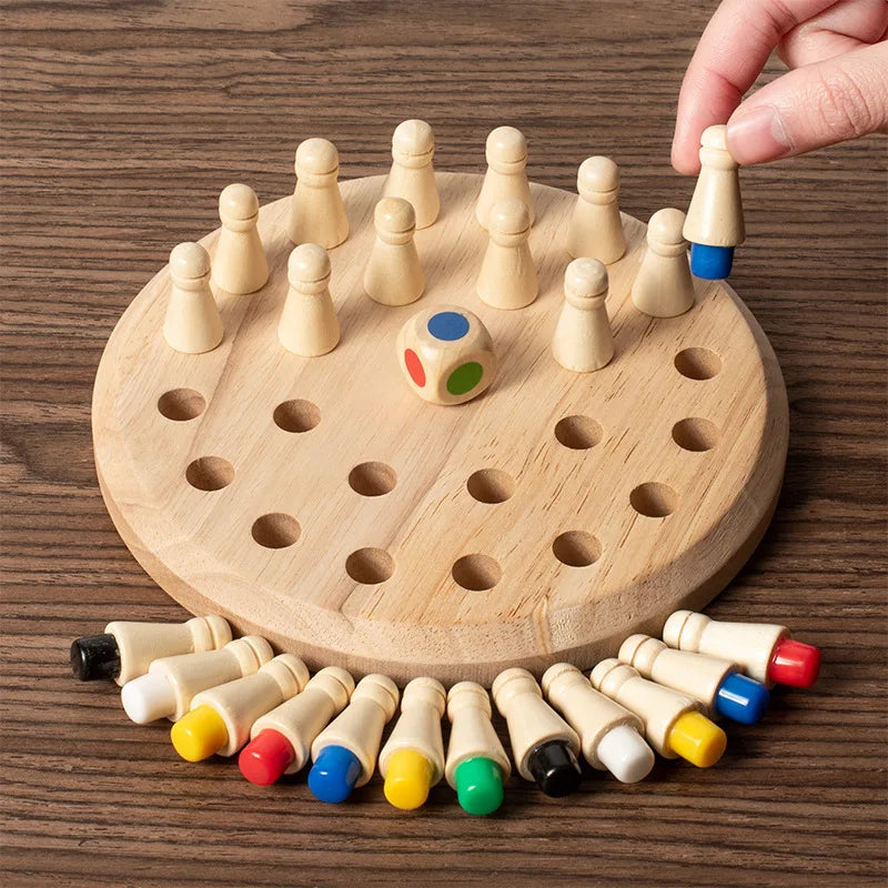 Wooden Memory Match Stick Game Board