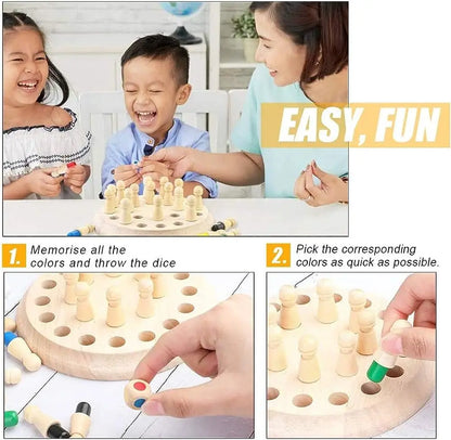 Wooden Memory Match Stick Game Board