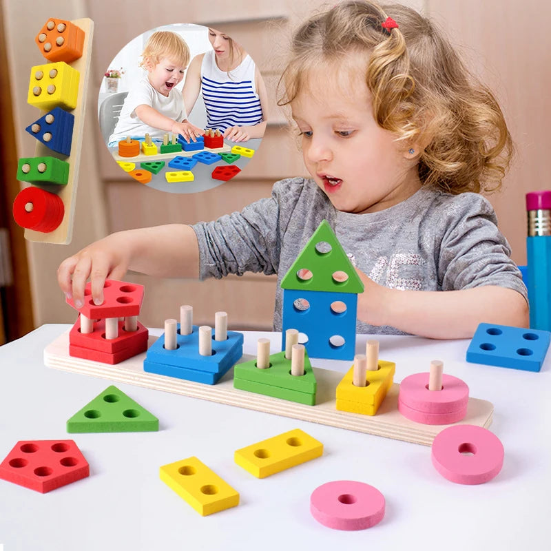 Montessori Wooden Geometric Shape Five Sets